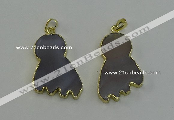 NGP6559 25*38mm - 26*40mm octopus agate gemstone pendants