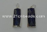 NGP6566 14*30mm - 15*38mm faceted rectangle lapis lazuli pendants