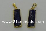 NGP6567 14*30mm - 15*38mm faceted rectangle lapis lazuli pendants