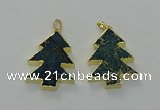 NGP6579 30*40mm - 32*40mm Christmas tree sea sediment jasper pendants