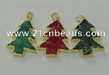 NGP6581 30*40mm - 32*40mm Christmas tree sea sediment jasper pendants