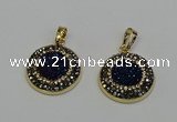 NGP6586 22mm - 22mm coin plated druzy agate gemstone pendants