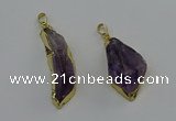 NGP6602 15*50mm - 25*45mm freeform druzy amethyst pendants