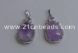 NGP6608 22*30mm faceted teardrop light amethyst gemstone pendants