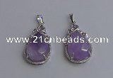 NGP6608 22*30mm faceted teardrop light amethyst gemstone pendants