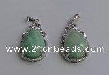 NGP6615 22*30mm faceted teardrop amazonite gemstone pendants