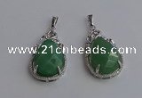 NGP6616 22*30mm faceted teardrop green aventurine gemstone pendants