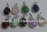 NGP6626 22*30mm faceted teardrop mixed gemstone pendants