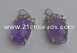 NGP6630 18*25mm faceted oval light amethyst gemstone pendants