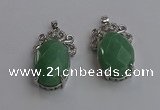 NGP6638 18*25mm faceted oval green aventurine gemstone pendants