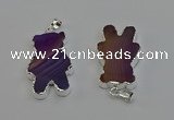 NGP6653 22*38mm Animal or V-shaped agate gemstone pendants