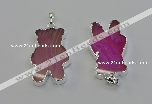 NGP6654 22*38mm Animal or V-shaped agate gemstone pendants