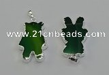 NGP6656 22*38mm Animal or V-shaped agate gemstone pendants