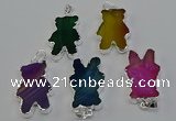 NGP6658 22*38mm Animal or V-shaped agate gemstone pendants