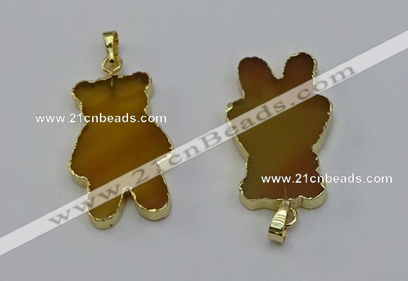 NGP6660 22*38mm Animal or V-shaped agate gemstone pendants