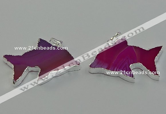 NGP6671 28*42mm - 30*45mm dolphin agate gemstone pendants