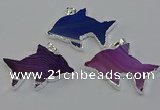 NGP6675 28*42mm - 30*45mm dolphin agate gemstone pendants