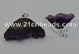 NGP6677 22*30mm - 25*35mm freeform druzy amethyst pendants