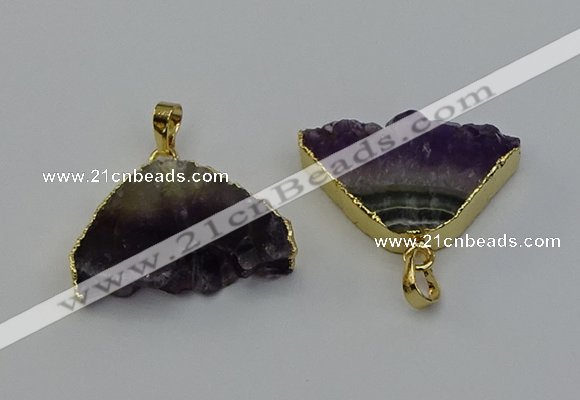 NGP6678 22*30mm - 25*35mm freeform druzy amethyst pendants