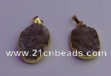 NGP6685 20*30mm - 22*32mm freeform druzy agate gemstone pendants