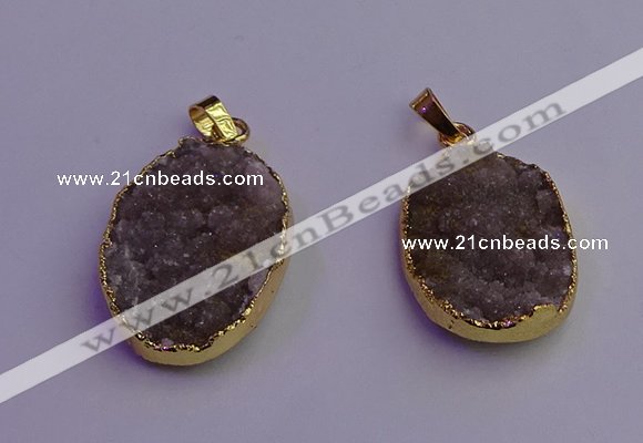 NGP6685 20*30mm - 22*32mm freeform druzy agate gemstone pendants