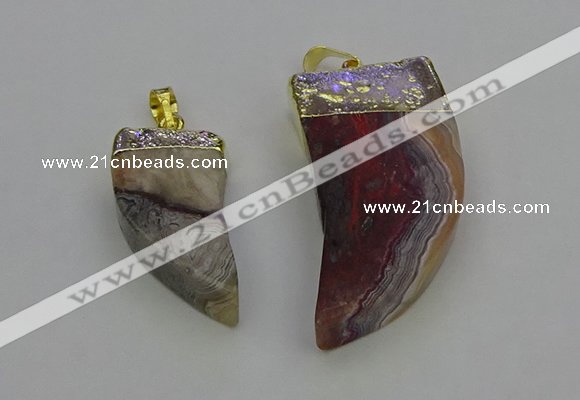 NGP6705 15*30mm - 20*40mm horn agate gemstone pendants