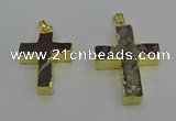 NGP6707 25*30mm - 30*40mm cross agate gemstone pendants