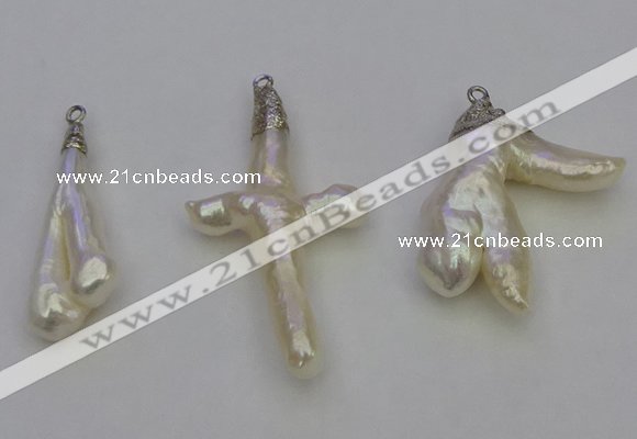 NGP6710 10*25mm - 20*45mm freeform pearl pendants wholesale