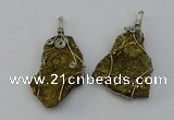 NGP6718 30*40mm - 40*55mm freeform plated druzy agate pendants