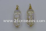 NGP6730 13*40mm sticks white crystal gemstone pendants wholesale