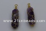 NGP6735 13*40mm sticks amethyst gemstone pendants wholesale