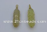 NGP6739 13*40mm sticks lemon quartz gemstone pendants wholesale