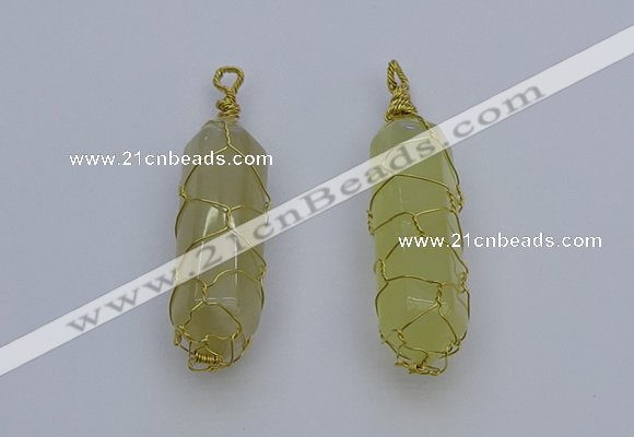 NGP6739 13*40mm sticks lemon quartz gemstone pendants wholesale