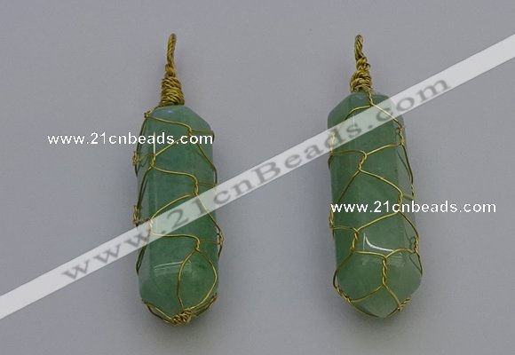 NGP6746 13*40mm sticks aventurine gemstone pendants wholesale