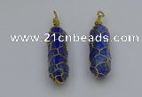 NGP6750 13*40mm sticks lapis lazuli gemstone pendants wholesale