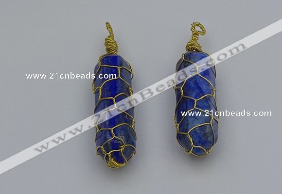 NGP6750 13*40mm sticks lapis lazuli gemstone pendants wholesale