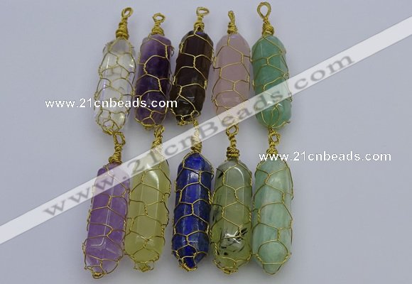 NGP6754 13*40mm sticks lapis lazuli gemstone pendants wholesale