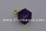 NGP6766 15*22mm cube amethyst gemstone pendants wholesale