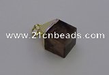 NGP6768 15*22mm cube smoky quartz pendants wholesale