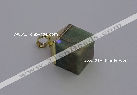 NGP6772 15*22mm cube amazonite gemstone pendants wholesale