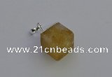 NGP6783 15*22mm cube citrine gemstone pendants wholesale