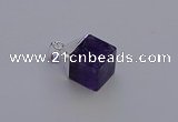 NGP6786 15*22mm cube amethyst gemstone pendants wholesale
