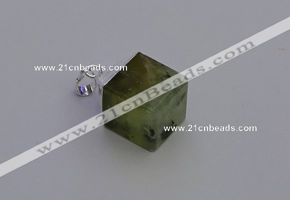 NGP6790 15*22mm cube green qutilated quartz pendants wholesale