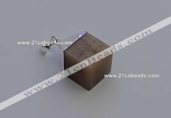 NGP6794 15*22mm cube moonstone gemstone pendants wholesale