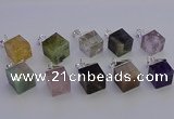 NGP6799 15*22mm cube mixed gemstone pendants wholesale