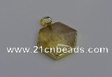 NGP6803 24*25mm hexagon citrine gemstone pendants wholesale