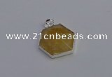 NGP6823 24*25mm hexagon citrine gemstone pendants wholesale