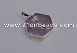 NGP6825 24*25mm hexagon light amethyst gemstone pendants wholesale