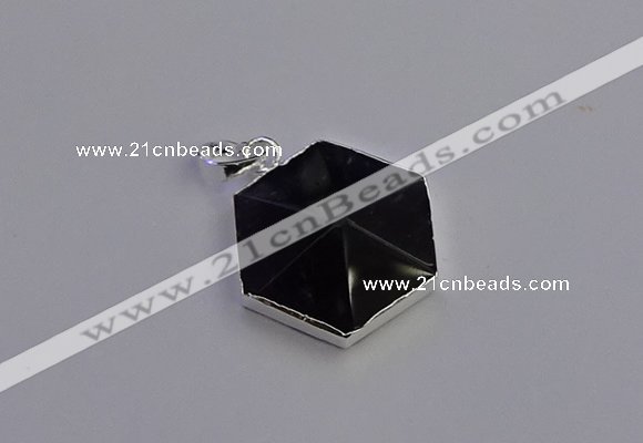 NGP6826 24*25mm hexagon amethyst gemstone pendants wholesale