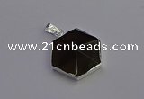 NGP6828 24*25mm hexagon smoky quartz pendants wholesale